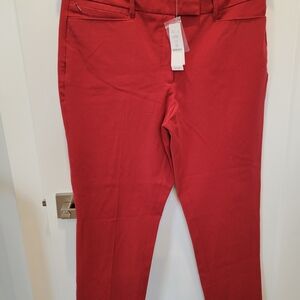 White House Black Market Vibrant Red Trousers